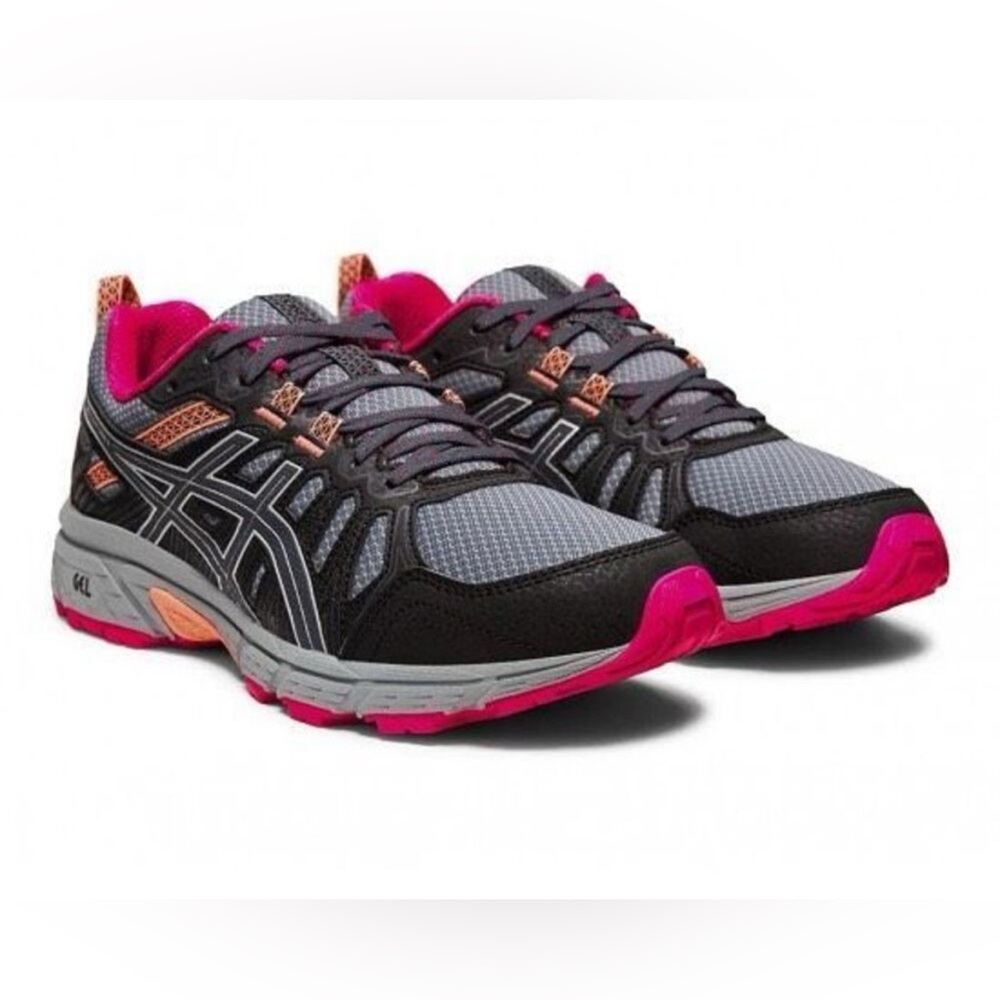 ASICS Gel Venture 7 Women's Gray and Pink Athletic Shoes 8 WIDE